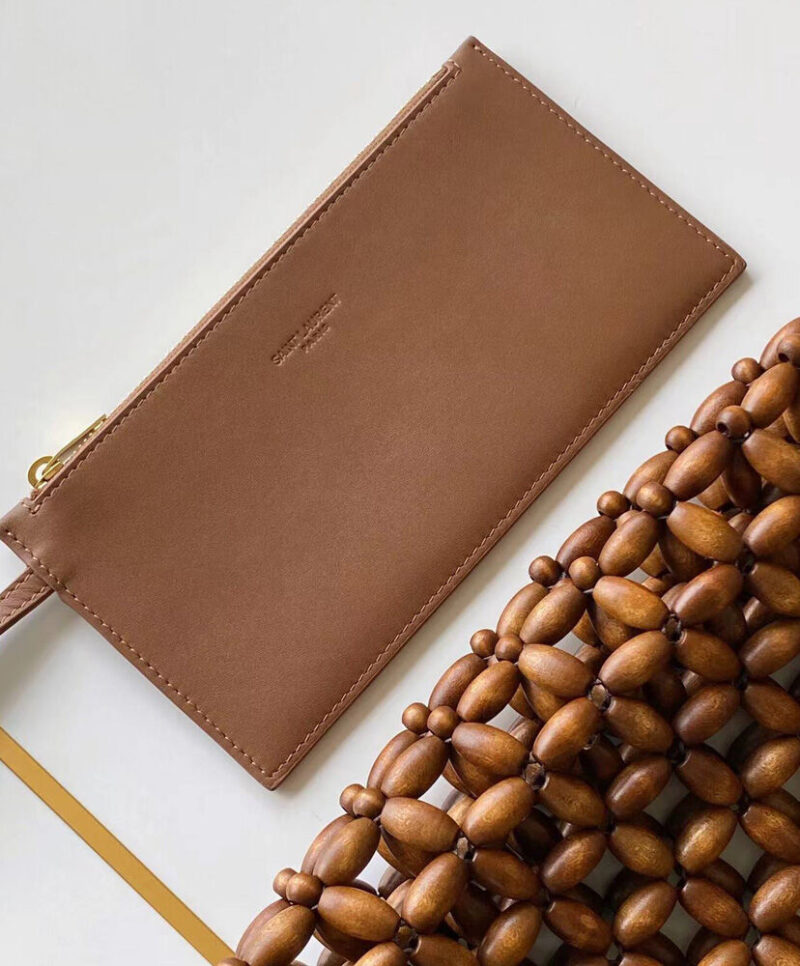 Saint Laurent Le 5 A 7 Large In Wood Beads 823807 Coffee